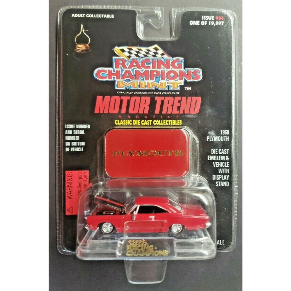 1996 Racing Champions Mint-1968 Plymouth #94 Red 1:62 HW3
